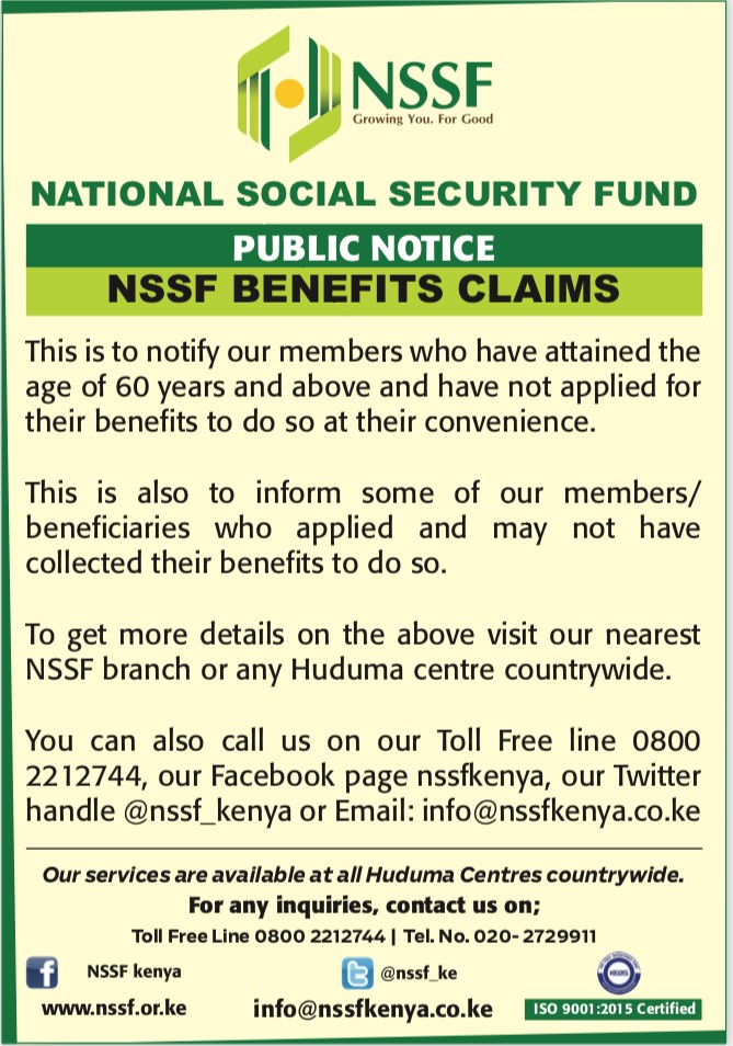 NSSF Benefits claim