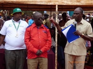 Labour C.S Amb. Ukur Yattani in Habswein Sub county, Wajir leading the ministries outreach programme aimed at creating awareness on the role of social security